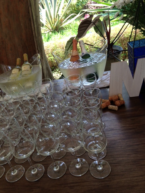 The wine table setup courtesy of 5 & 1/2 Twists.